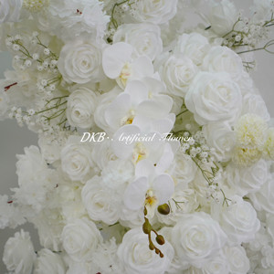 Offre Spéciale corne forme mariage événement décors blanc fleurs artificielles Arrangement mariage fleur arc accessoires - Product Image 3