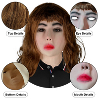 Masque en latex amusant pour femmes aux cheveux longs, masque intégral pour costume de mascarade, fête costumée, jeu de rôle, accessoire de tête d'Halloween personnalisable