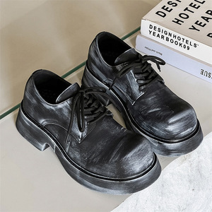 Comode e versatili scarpe in pelle autunnale alta retrò per uomo <span class=keywords><strong>donna</strong></span> in pelle bovina che aumenta l'altezza del <span class=keywords><strong>Derby</strong></span> - Product Image 5