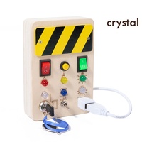 Superventas Crystal: Juguete educativo cognitivo para niños con interruptor de banda de madera, luz LED y placa de circuito con brújula y funciones de actividad