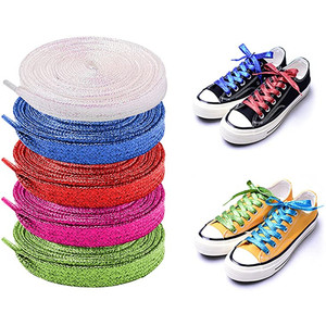 Yrunfeety Premium Shoelaces 80-160CM Flat Glitter Shoelaces Colored Metallic Shoelaces Gold <strong>Shiny</strong> <strong>Shoe</strong> <strong>Laces</strong> for <strong>Shoes</strong> 20 Colors