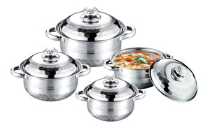 Sıcak satış 12 adet paslanmaz çelik indüksiyon tencere seti cam kapaklı - Product Image 6