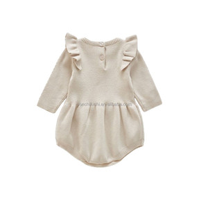 D1237 Combinaison unie pour bébés garçons à petites manches volantées 100% Coton, Article très demandé, En promotion - Product Image 5