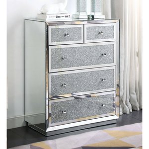 Modern Shinny Crystal <strong>Bedside</strong> Table <strong>Mirror</strong> Nightstand Bedroom Furniture Accent <strong>Cabinet</strong> for Home Hotel Furniture - Product Image 5