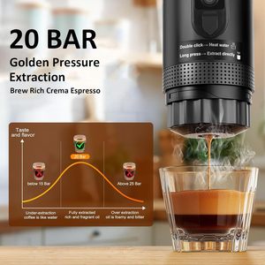 Stainless Steel Portable USB-Powered 2-in-1 Espresso <b>Coffee</b> Maker 20Bar High Pressure Pump Programmable Temperature Control - Product Image 4