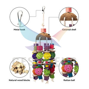 Coco rios De Aves kuşlar oyuncaklar Coco kabuk kuş oyuncaklar ahşap Pet ahşap kuş kafesi için oyuncak <span class=keywords><strong>stand</strong></span>ı - Product Image 4