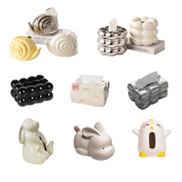 Porte-boîte à mouchoirs chat, boîte et distributeur de papier de soie animal en céramique/résine 3D faits à la main, couvercle de boîte à mouchoirs personnalisés