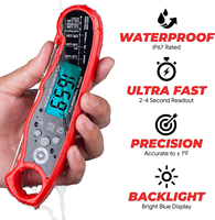 Termometer Dapur Respon Super Cepat untuk Makanan BBQ Daging Tahan Air Termometer Logam Digital LCD Bacaan Instan