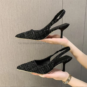 Fashion Spring and Summer White Blue New Style French Shallow Pointed Thin Heeled <b>Sandals</b> <b>Close</b> <b>Toe</b> Office Lady Shoes - Product Image 4