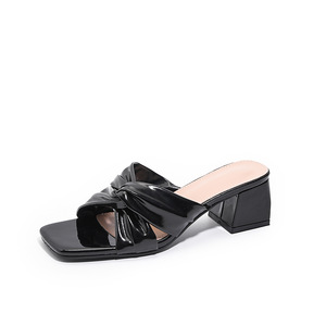 <span class=keywords><strong>Sandales</strong></span> à talons en <span class=keywords><strong>cuir</strong></span> effet miroir pour femmes, couleurs personnalisables, mules à talons hauts, <span class=keywords><strong>sandales</strong></span> de luxe pour femmes - Product Image 5