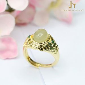 <span class=keywords><strong>Anillos</strong></span> de jaspe de tamaño ajustable con forma de mariposas, venta al por mayor, piedra preciosa, <span class=keywords><strong>anillos</strong></span> de Jade verde, joyería de piedra, <span class=keywords><strong>anillos</strong></span> de Jade Hetian - Product Image 4