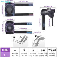 Ensemble de protection pour enfants SeeMore 6-1, coussinets souples pour genoux, coudes et poignets, patins à roulettes, vélo, skateboard, équipement de sécurité sportive