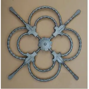 Composants décoratifs en fer forgé, éléments, panneaux de rosette en fer pour pièces de portail