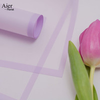 Aierflorist Produk Terlaris 20 Lembar Kertas Bunga Korea Tahan Air Matte Transparan dengan Pinggiran Hitam