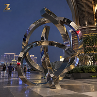 Escultura Abstracta de Acero Inoxidable Pulido a Espejo, Personalizada de Fábrica, Gran Instalación de Arte para Exteriores, para Resort, Plaza, Parque, Marina