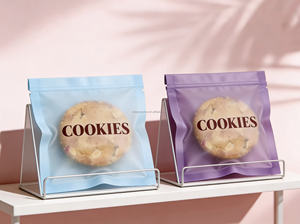 Sachets d'emballage alimentaire personnalisés jetables pour beignets, biscuits et gâteaux, sachets plats à trois soudures latérales avec fenêtre transparente - Product Image 5