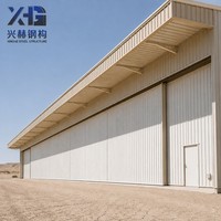 Hangar de stockage d'avions à long terme en structure métallique préfabriquée pour le désert, bâtiment métallique réfléchissant la chaleur et anti-poussière