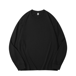 T-shirt a manica lunga unisex premium 260G in cotone pettinato pesante, girocollo, casual, streetwear, strato base, per primavera e autunno - Product Image 3