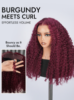 Perruque en cheveux humains bouclés Remy bordeaux 99J, sans colle, 13x4, pour petites têtes, densité 180-250, pré-coupée, pré-épilée, vente en gros