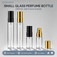 Flacon pulvérisateur de parfum en verre de haute qualité avec bouchon doré 2ml 3ml 5ml 10ml, avec emballage boîte