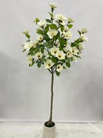 Nueva Decoración para Hogar, Jardín y Bodas, Planta de Flores de Interior y Exterior, Árbol de Magnolia y Orquídea Artificial de Seda