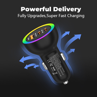 Adaptateur de chargeur de voiture 65W, chargeur de voiture multi-USB 3 ports, chargeur rapide de téléphone de voiture QC/PD3.0 compatible avec tous les smartphones