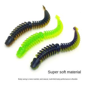 Señuelo de Pesca de Goma TPE Artificial, Imitación de Gusano Flotante de 7 cm, Cebo Suave con Cola de Agua, Color Negro - Product Image 5