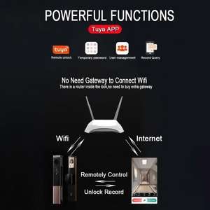 Serrure électronique numérique intelligente Sonnette d'empreintes digitales Caméra 3D Reconnaissance faciale du visage Smart Things App Anti-Theft Password Wifi - Product Image 3