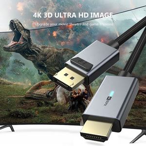 Nouveau câble plaqué or DP vers <span class=keywords><strong>HDMI</strong></span> 1.4 écran Compatible 4K DisplayPort vers <span class=keywords><strong>HDMI</strong></span> pour Dell HP <span class=keywords><strong>Samsung</strong></span> PC projecteur d'ordinateur portable <span class=keywords><strong>TV</strong></span> - Product Image 6