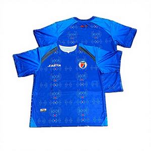 Camiseta de Fútbol de Haití 2026 para Hombre, Adulto, 100% Poliéster, Anti-UV, Transpirable, de Secado Rápido, Manga Corta, Nombre del Equipo Personalizado, Azul - Product Image 1
