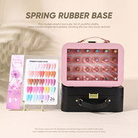 Kit de Nail Art Professionnel de Luxe Hanyi 24 Couleurs Base Caoutchouc Couleurs Organiques Vernis Gel avec Lampe LED Marque Privée