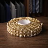 Nouvel arrivage en stock : Dentelle chaîne brodée de strass de 16 cm, style ethnique Miao, accessoire DIY pour vêtements, dentelle de garniture, Chine