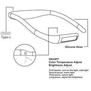 JYM Silikon Flexible Neck Lese lampe 3 Modi Stepless Dim mable Wiederauf ladbare Schreibtisch lampe - Product Image 5