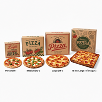 Boîte à pizza personnalisée pour mini-pizza, 3 compartiments, en papier kraft, boîte à pizza de qualité alimentaire, emballage à emporter avec impression de logo