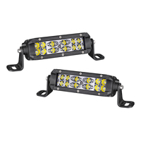 Barre lumineuse LED tout-terrain 48 W, 2 pièces, étanche, 6 pouces, profil bas, compacte, faisceau spot et large, 12-24 V