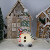Nouvelle décoration de Noël lumineuse en peluche avec lumière, poupée Rudolph, design aiguilles de pin, décoration de fenêtre, hauteur 29 cm