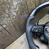 Volant de direction en cuir carbone avec design LED personnalisé pour Audi RS A4 A5 A6 C7 B8 R8 S3 S4 S5 Q7 A7 S7 TT RS3 RS5 RS6 RS7 B9