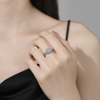 Nouvelle Collection 2026 : Bague Femme Double Rangée Torsadée Creuse Ronde, Fournisseur Direct Fabricant de Bijoux de Mode