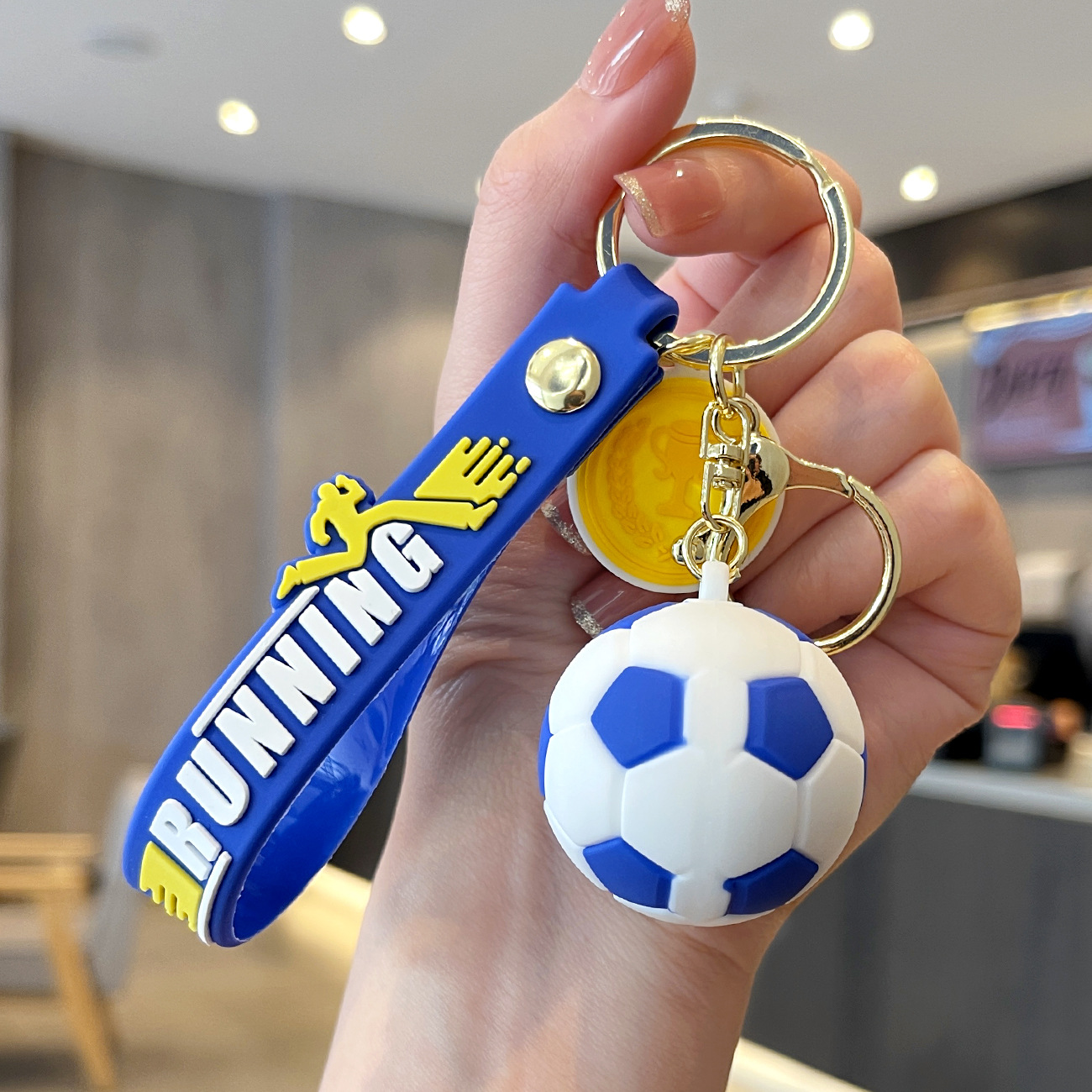 DHSBGWSX 2 portachiavi da calcio personalizzati, per tifosi e coppia, multicolore, Taglia unica
