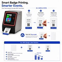 Kiosque d'impression de badges de conférence en libre-service MASUNG, imprimante d'étiquettes NFC, terminal d'enregistrement et de check-in pour les expositions et événements