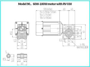 NMRV30 Worm Gear Reduction <strong>Electric</strong> <strong>Motor</strong> 220V High Torque 90W Single-phase AC Induction <strong>Motor</strong> - Product Image 3