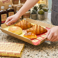 Emballage en papier kraft personnalisé, résistant à la graisse, de qualité alimentaire, recyclable, biodégradable, respectueux de l'environnement, impression de logo personnalisée pour boulangerie, pain