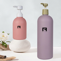 Bouteille d'emballage cosmétique en plastique HDPE de 500 ml avec pompe à pression, couleur personnalisée, pour shampoing, gel douche, après-shampoing, sérum, lotion