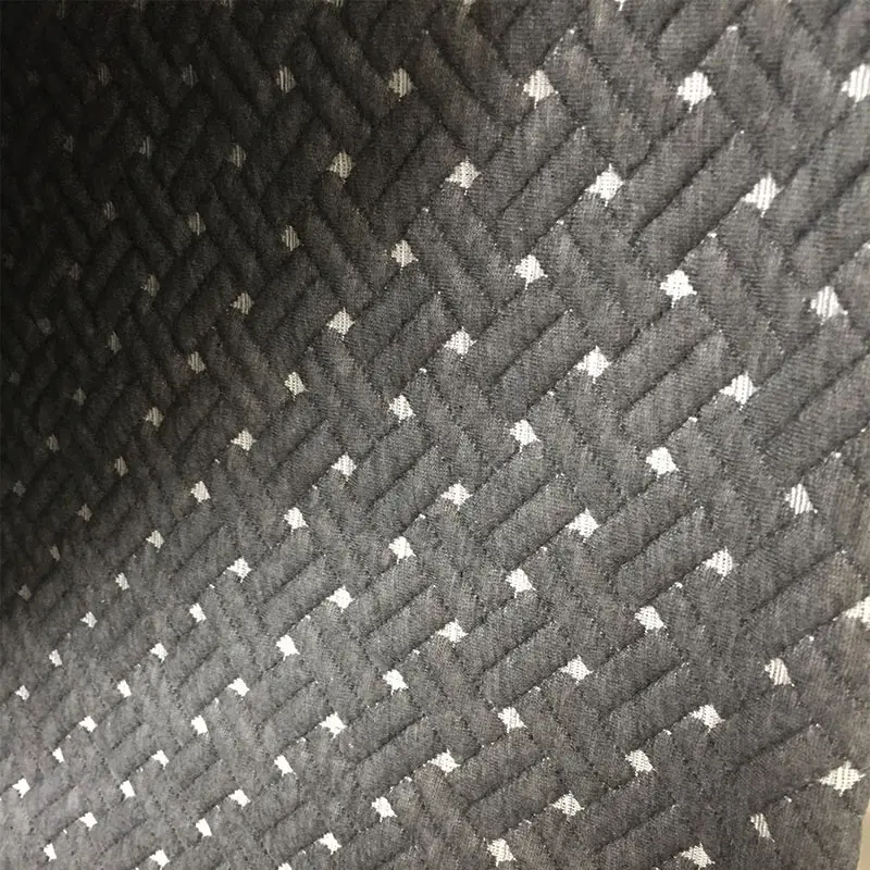 Fabrication de tissu de couverture d'oreiller en tricot jacquard de charbon de bambou, tissu de coulis de matelas, tissu de meubles