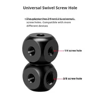 Xinwenxuan Adaptateur universel en alliage d'aluminium pour vis 1/4 et 3/8, support double fixation, cage portable pour appareil photo reflex numérique