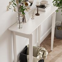Table console moderne de style mid-century en chêne blanc massif, 39,4'' de large, pour le salon