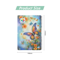 Cahier scolaire COLORFLY pour étudiants, couverture bleue à motif papillon, reliure spirale A4, design personnalisable, 32/96 pages