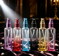 YM-03 Flacon de parfum vide en verre transparent carré de 20 ml avec pulvérisateur pour emballage cosmétique
