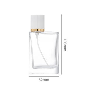 Wholesale LK Packaging Transparent Glass Perfume Refill <b>Bottles</b> 50ml High End Screen Printed Rectangle Shape Black <b>Plastic</b> - Product Image 3