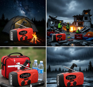 <span class=keywords><strong>Radio</strong></span> Portatile Multifunzione con Manovella Solare AM <span class=keywords><strong>FM</strong></span> WB per Emergenze e Campeggio - Product Image 6